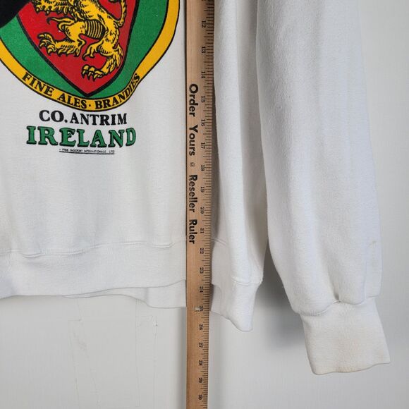 Vintage 80s O'Neal's Fine Ales Ireland Sweatshirt White Size L Made In USA - Picture 2 of 16